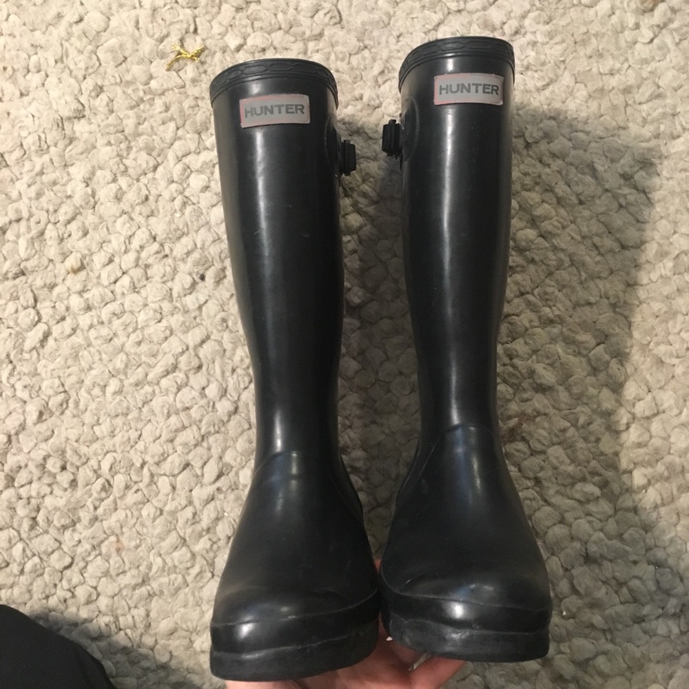 Black Reflective hunter boots